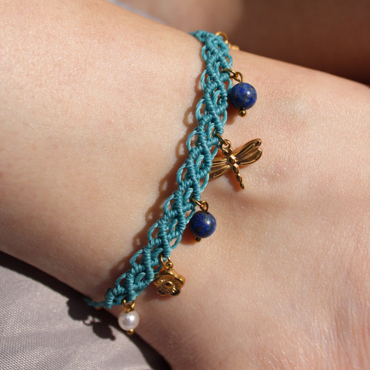 Bracelet de cheville "Ailes d'Azur"